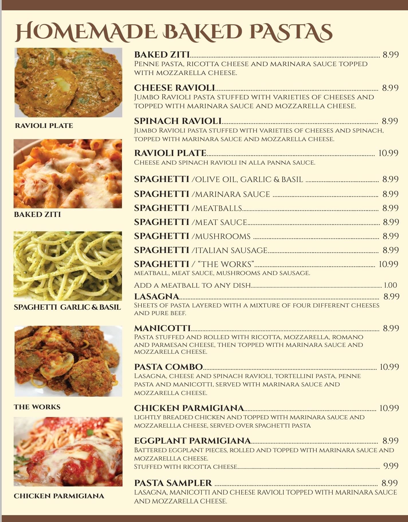 Luigis Italian Restaurant & Lounge Menu