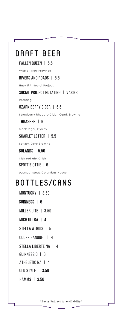 ButterScotch Bar ButterScotch Bar General Menu - Bars Menu in Bentonville, AR