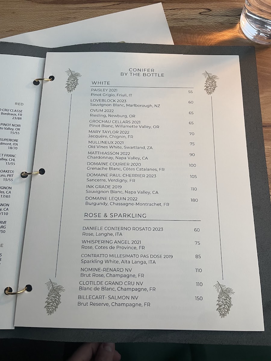 Conifer Conifer General Menu - Restaurant Menu in Bentonville, AR