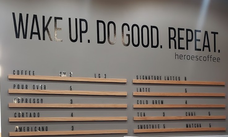 Heroes Coffee Heroes Coffee Drinks Menu - Cafe Menu in Rogers, AR