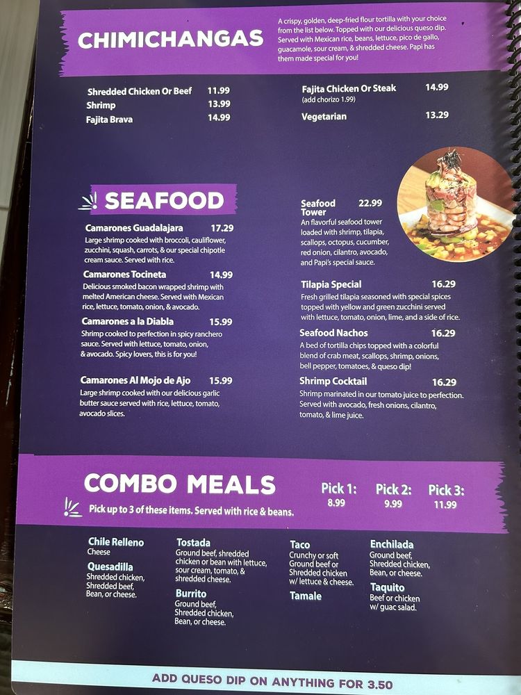 Papi’s Cocina & Cantina m - Mexican Menu in Republic, MO