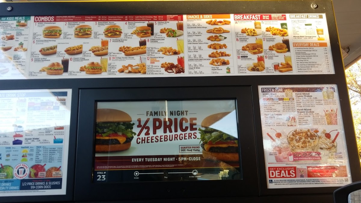 Sonic Drive-In Sonic Drive-In General Menu - Restaurant Menu in Bella Vista, AR