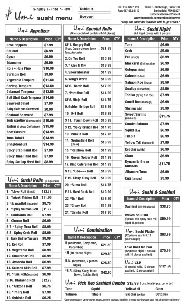 General Menu